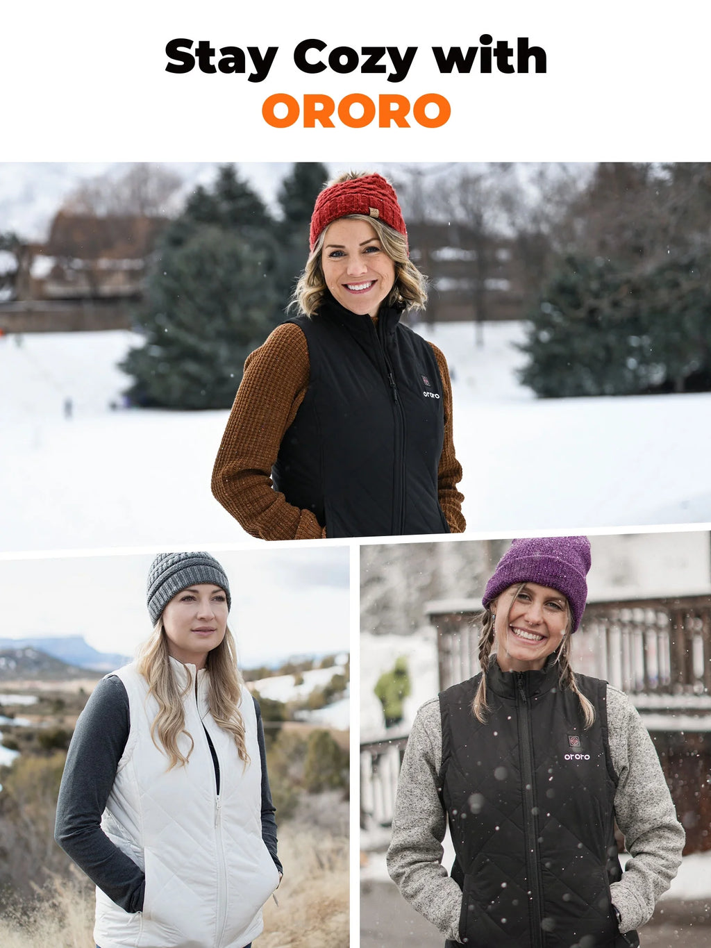 Quilted Heated Vest for Women with Battery, Lightweight Heating Vest for Hiking Skiing Camping (White, L)