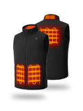 Heated Fleece Vest for Men with Battery, 4-Zone Heating Fleece Base Layer for Winter (Black, L)