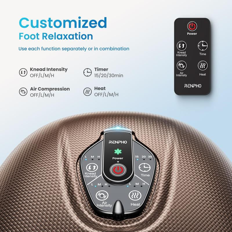 [Livestream Exclusive] RENPHO Electric Shiatsu Foot Massager with Heat & Remote – Deep Kneading for Sizes up to 12, Ideal Gift for Men & Women Christmas Gifts