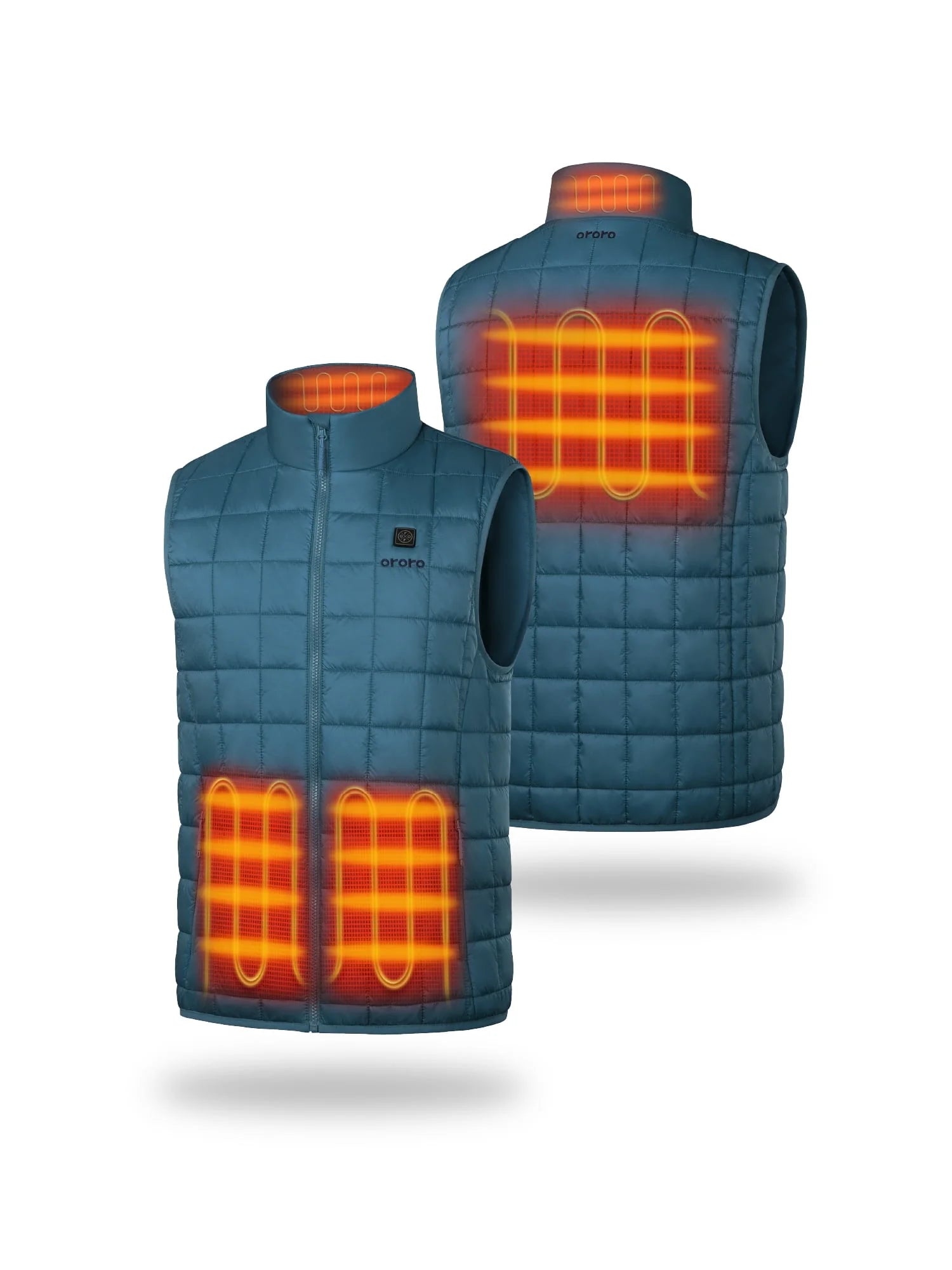 4-Zone Heated Quilted Vest for Men with Battery, Lightweight Heating Vest (Blue, L)