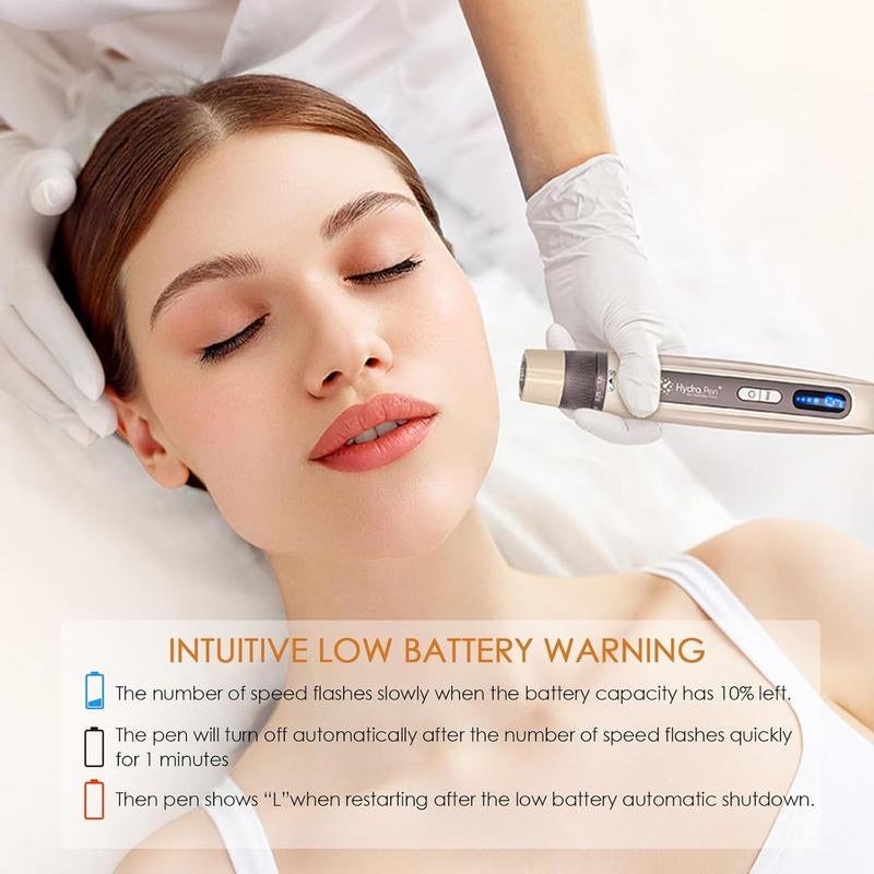 Hydra.Pen H5 Professional Microneedling Pen, Wireless Essence Serum Applicator with EMS Microcurrent & LED Display, Microneedle Machine for Skin Care Wrinkle Reduction Acne Scar Hair Loss Treat, Gold
