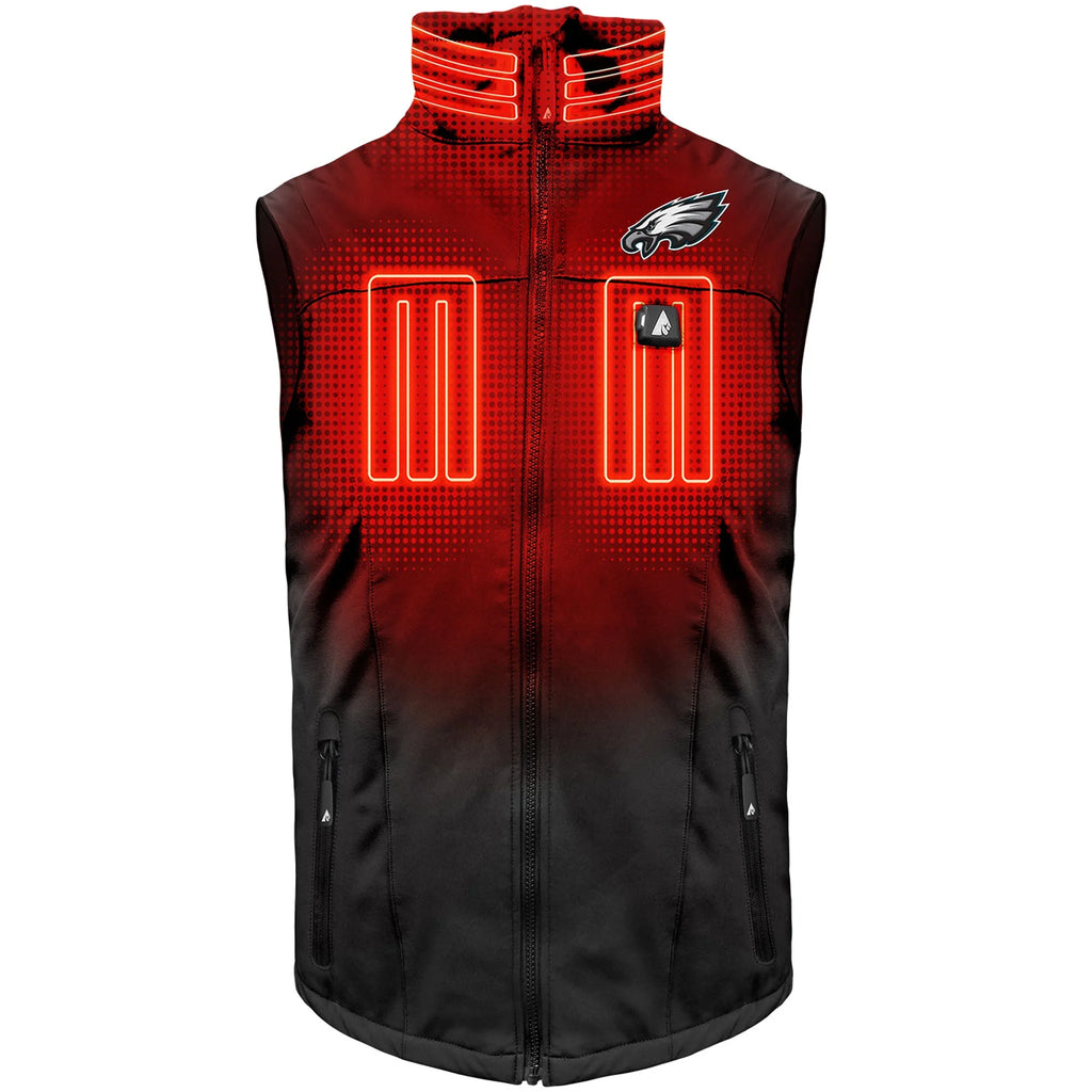 Men'S  Black Philadelphia Eagles 5V Softshell Battery Heated Full-Zip Vest