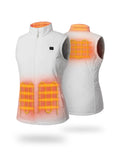 Quilted Heated Vest for Women with Battery, Lightweight Heating Vest for Hiking Skiing Camping (White, L)