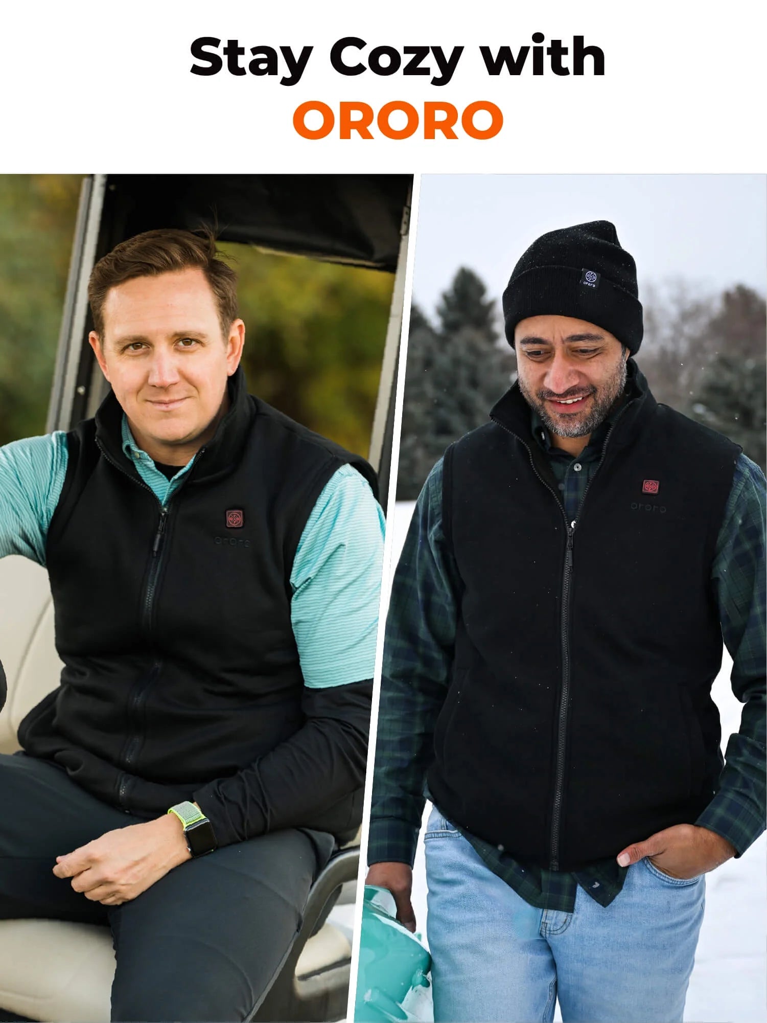 Heated Fleece Vest for Men with Battery, 4-Zone Heating Fleece Base Layer for Winter (Black, L)