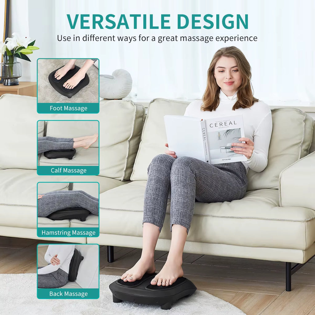 Foot Massager with Heat to Relieve Painful Sores, Shiatsu Heated Electric Kneading Foot Massager for Plantar Fasciitis,