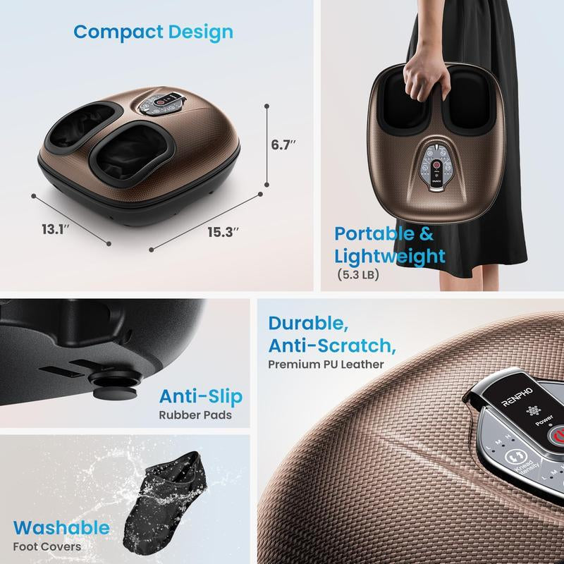 [Livestream Exclusive] RENPHO Electric Shiatsu Foot Massager with Heat & Remote – Deep Kneading for Sizes up to 12, Ideal Gift for Men & Women Christmas Gifts