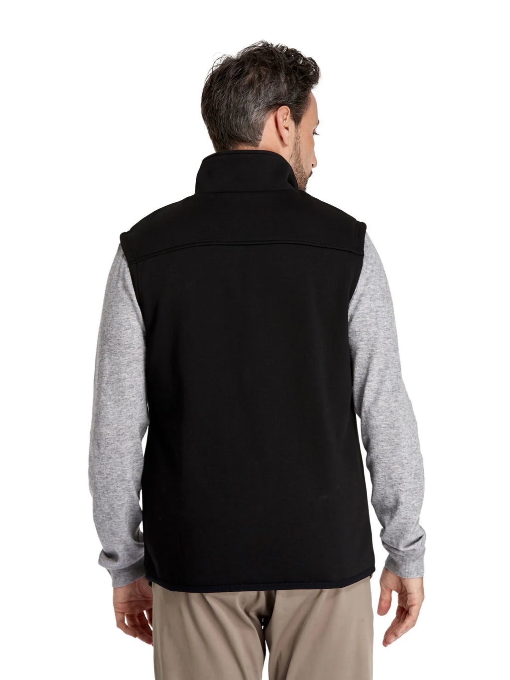 Heated Fleece Vest for Men with Battery, 4-Zone Heating Fleece Base Layer for Winter (Black, L)