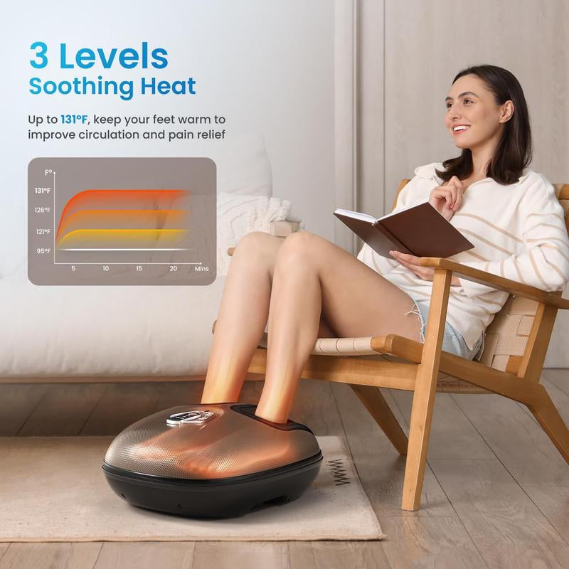[Livestream Exclusive] RENPHO Electric Shiatsu Foot Massager with Heat & Remote – Deep Kneading for Sizes up to 12, Ideal Gift for Men & Women Christmas Gifts
