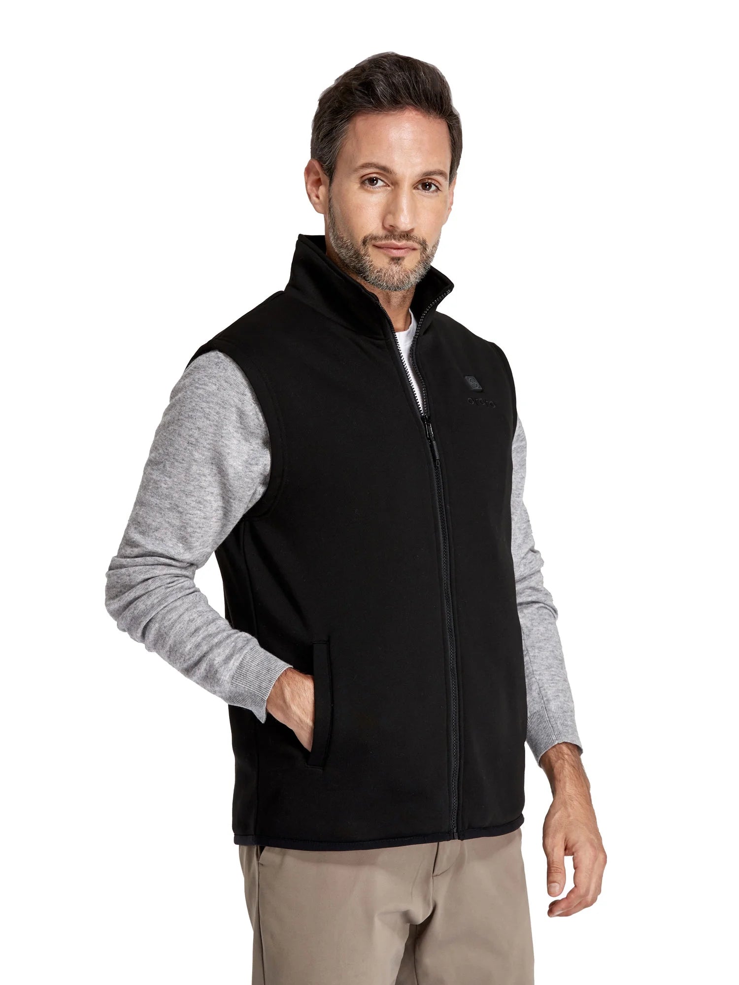 Heated Fleece Vest for Men with Battery, 4-Zone Heating Fleece Base Layer for Winter (Black, L)