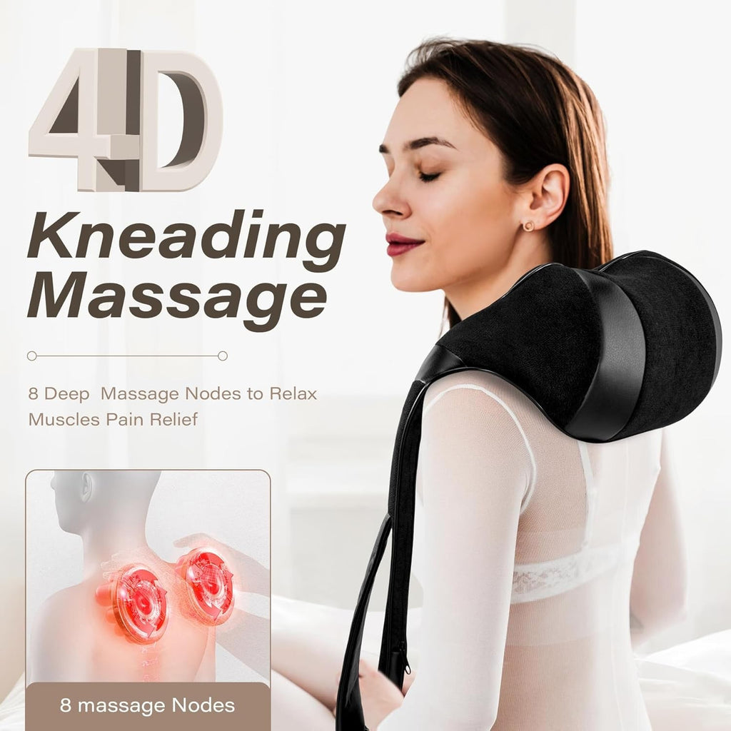 Blue Elf Shiatsu Electric Neck Back Massager Pillow 3D Kneading with Heat for Sh